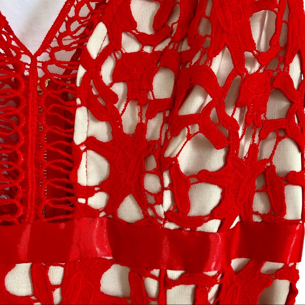 Red Lace Dress - Picture 3 of 5